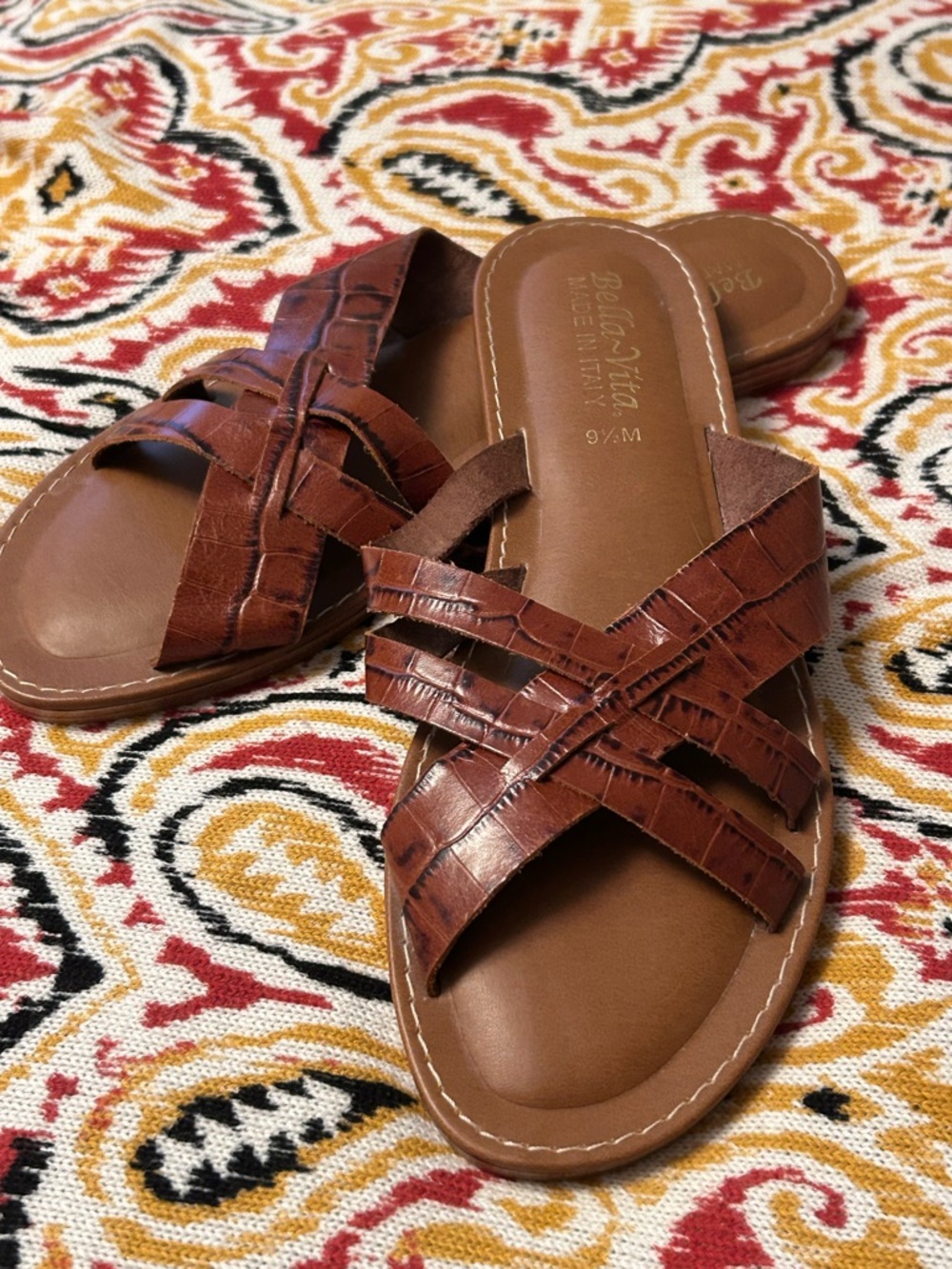 Bella-Vita Woven Slide Sandals